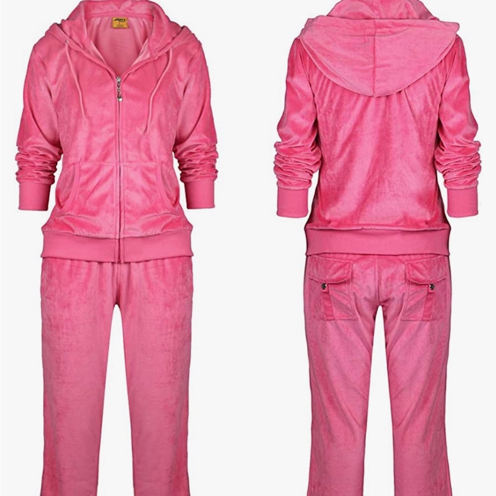 Pink Velor Tracksuit